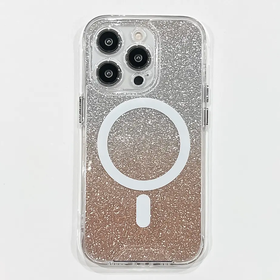 Brillant Paillettes Magnétique PC CD Bande Armure Forte Caméra Ouverte Téléphone Cas Pour IPhone 14 Pro Max 13 Pro 12 11 PC Anti Choc Poussière