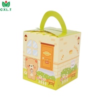 Boîte à gâteau avec fenêtre et logo personnalisé, design mignon de dessin animé, boîte en papier pour pâtisserie et desserts