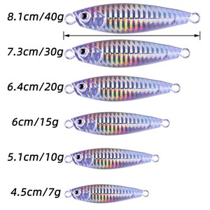 Oem Chất lượng cao Jig tốc độ chậm kim loại chì nước mặn câu cá nhanh dọc ging lures với Hooks - Product Image 3