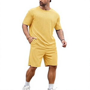 Ensemble de survêtement décontracté pour homme OEM, t-shirt à manches courtes et short, deux pièces, 2 poches, coupe oversize, pour le quotidien - Product Image 5