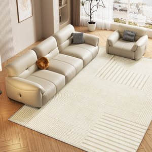 <span class=keywords><strong>Tappeto</strong></span> <span class=keywords><strong>moderno</strong></span> a forma di rettangolo della metà del secolo per la casa con motivi a strisce in poliestere resistente color <span class=keywords><strong>marrone</strong></span> e <span class=keywords><strong>Beige</strong></span> - Product Image 4