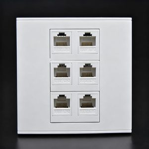 Cat5e 벽 플레이트 86 유형 6 포트 RJ45 PC 플라스틱 네트워크 소켓 다 지점 패널 모듈러 배선 방진 쉬운 설치 - Product Image 3