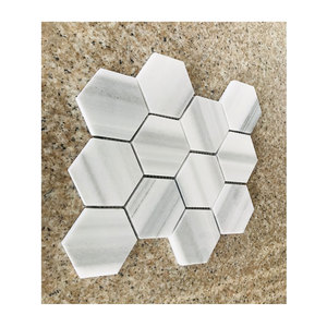 Gran <span class=keywords><strong>hexagonal</strong></span> diseño marmara blanco baldosas de mosaico de mármol - Product Image 3