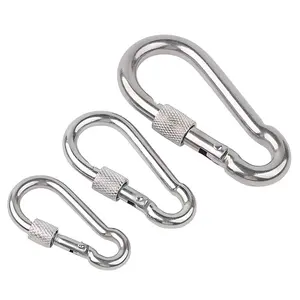 DIN5299 in acciaio inox Carabiner carabina gancio a scatto molla fibbia portachiavi carabina resistente per campeggio escursioni