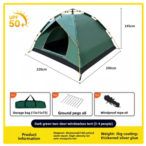 3-4 Person Automatic <b>Pop</b> <b>Up</b> Camping <b>Tent</b> Waterproof Instant Setup Outdoor Family Auto <b>Tent</b> - Product Image 2