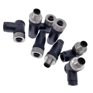 Sensor de conector de montaje macho y hembra, Conector recto de fábrica de China, resistente al agua IP67 M12, 4 pines