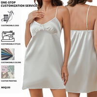 Vêtements de nuit tendance pour femmes, robe de nuit en satin doux, décontractée, pour la maison, la chambre à coucher