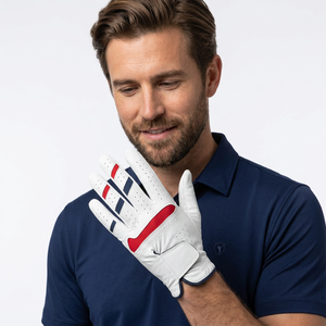 Gants de golf en cuir d'agneau véritable sur mesure SAAR Industries OEM, adhérence améliorée, fermeture Velcro antidérapante, pour hommes, sports de plein air - Product Image 1