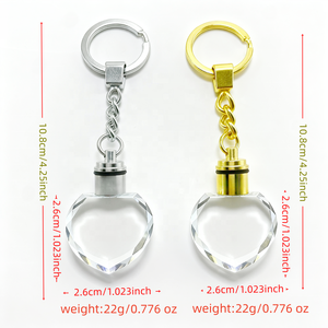 Porte-clés en cristal en forme de cœur créatif avec lumière LED, gravure personnalisée sur verre, pour décoration intérieure, cadeaux de vacances, Pâques - Product Image 2