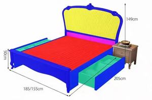 Venta al por mayor de muebles de dormitorio de estilo moderno europeo y americano casa tamaño King marco ligero lujo europeo leal cama de madera - Product Image 6