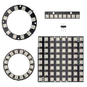 WS2812 RGB Module 8 12 16 64 Bit 5050 Full-Color Built-in Driving <b>Lights</b> Round LED Ring <b>Board</b> SMD Electronic DIY H300 - Product Image 1