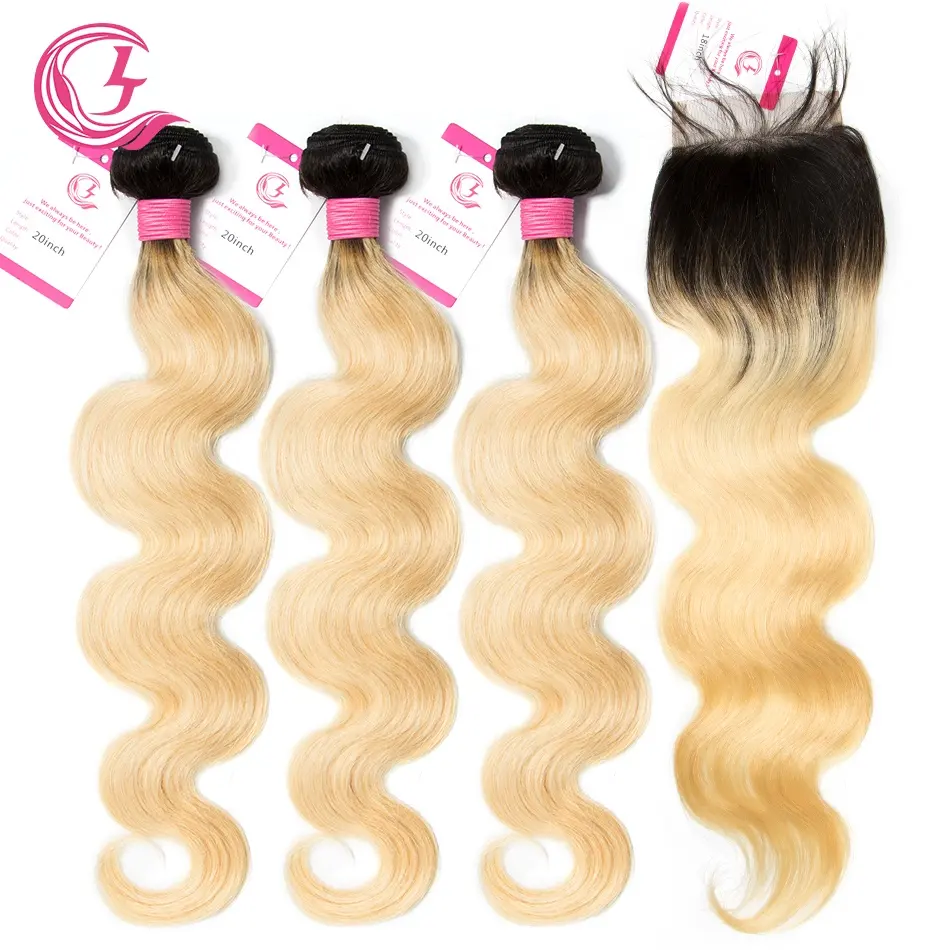 CLJhair Virgin Hair of 1B613 Body Wave 4X4 closure 130 density For Medium High Market light up hair band