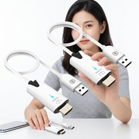 Transmisor y adaptador de vídeo inalámbrico con USB para TV, monitor, proyector, cámara, PC