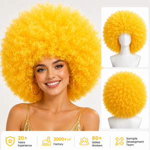 Peluca Afro Personalizada, Rizada, para Disfraces, Festivales, Halloween, Cosplay, Fiestas, <span class=keywords><strong>Carnaval</strong></span>, Cabello Sintético, Venta al Por Mayor, Directo de Fábrica - Product Image 1