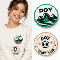 Étiquettes de vêtements en flocage doux à repasser, vente en gros, conception personnalisée, logo de club de football, flocage, transfert thermique en vinyle, patchs pour chapeaux