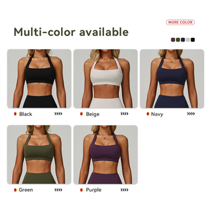 Amour Nâtre femmes haute intensité haut de gymnastique licou cou soutien-gorge de sport Compression serrée dos creux vêtements de Yoga pour la course Fitness - Product Image 3
