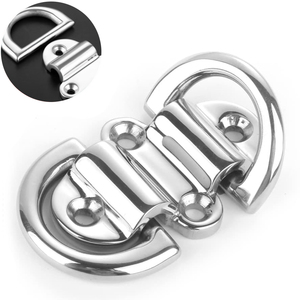 Ojo de anclaje plegable de acero inoxidable SUS316 con doble hebilla en forma de D y anillo en D para amarre marino, herrajes para embarcaciones, precio al por mayor - Product Image 1