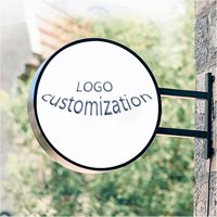 Boîte Lumineuse LED 3D Personnalisée pour Logo, Enseigne Suspendue Extérieure d'Entreprise sur Mesure avec Cadre en Aluminium