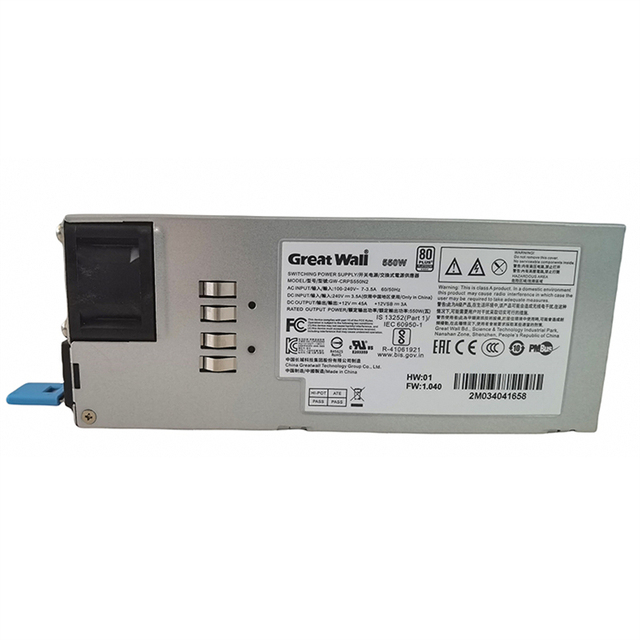 OEM ODM  GW-CRPS550N2 AC-DC Great Wall High Efficiency CRPS Single PSU Rated Power 550W Redundant Server Power Supply