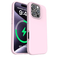 Coque de protection pour téléphone portable en silicone liquide, peinte par pulvérisation, avec forte aspiration magnétique, couleur unie, pour 15 Pro Max