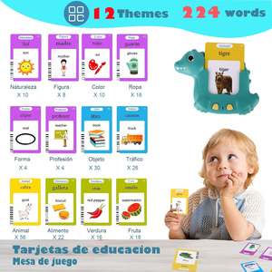 Jouets sensoriels interactifs éducatifs Cartes flash parlantes espagnoles et anglaises 224 mots de vue <span class=keywords><strong>Apprendre</strong></span> l'espagnol Cartes flash pour enfants - Product Image 2