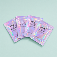 Sachet d'emballage en Mylar personnalisé imprimé holographique, plat, à trois soudures latérales, pour échantillons, mini et petit format