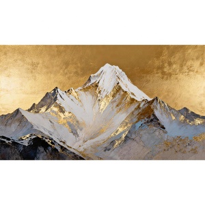 Carta da <span class=keywords><strong>Parati</strong></span> 3D Impermeabile con Texture Dorata, Paesaggio di Montagna Innevata, Murale Decorativo <span class=keywords><strong>per</strong></span> Soggiorno e Camera da Letto - Product Image 5