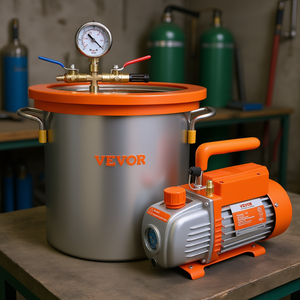 Chambre de dégazage sous vide Vevor 3 gallons avec pompe de 3,5 CFM pour l'élimination des gaz et la stabilisation du bois - Product Image 2