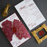 Sobres de Boda Occidentales Personalizados con Grabado en Relieve, Tarjetas de Boda con Logotipo Personalizado Simple y Etiquetas de Embalaje Personalizadas