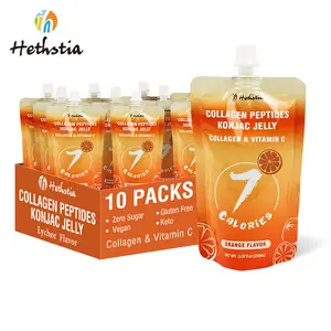 Healthy Food Supplier Konjac Jelly Halal Konnyaku Collagen Peptide Orange Drink Fruit Jelly