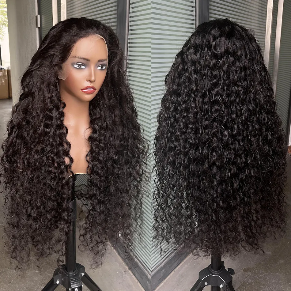 Peruca frontal completa de cabelo alinhada com onda de água, peruca vietnamita de cabelo humano 13x4 de 200 densidade HD, fornecedor de renda frontal