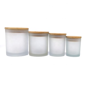 Lka07m Nhà Máy Giá Đa Kích Thước Matte Frosted Thủy Tinh Rỗng Jar Nến Tàu Với Nắp Bằng Gỗ Cho Nến Làm - Product Image 5