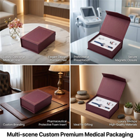 Boîte d'emballage en papier avec fermeture magnétique personnalisée avec logo marron pour la sélection de kits d'essai clinique VIP