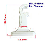 Support double pour tringle à rideau, tringle romaine universelle vintage, base de support double fixe, accessoire de support