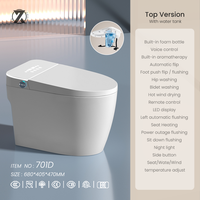 Siège de toilette intelligent avec chauffage, télécommande et veilleuse - Marque QiXing, toilette intelligente pour maison connectée, siphon en P, 110V avec réservoir d'eau