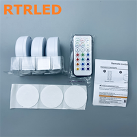 Lampes LED RGB modernes à piles, 6 pièces, avec télécommande, intensité réglable, installation facile, magnétiques pour armoire et placard