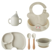 Ensemble de 6 assiettes et bols en silicone de qualité alimentaire avec ventouse, ensemble de repas écologique pour bébés, en boîte