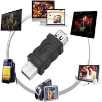 Convertisseur adaptateur IEEE 1394 6 broches vers USB avec gaine en PVC FireWire pour imprimantes appareils photo numériques scanners microphones haut-parleurs