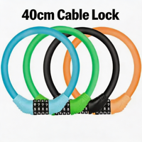 Antivol en alliage d'aluminium ABS, cadenas à câble avec mot de passe à 4 chiffres, étanche, portable, multi-usages, pour vélo