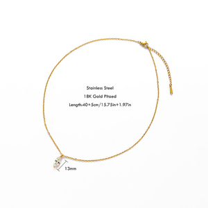 Водонепроницаемое ювелирное изделие YF5244: кулон-подвеска из нержавеющей стали с позолотой 18K PVD, в форме капли, с цирконием <span class=keywords><strong>5</strong></span>А (CZ), минималистичный дизайн, с кисточкой. - Product Image 5