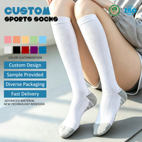 Chaussettes de compression unisexe en nylon, respirantes, anti-dérapantes, absorbant les chocs, pour la course à pied et la corde à sauter, à compression graduée, hauteur genou