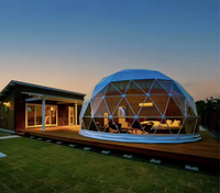 Kit de dôme géodésique imperméable pour hôtel de luxe, glamping, tentes dôme 6m