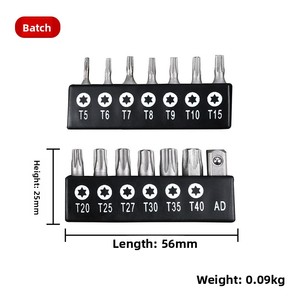 Jeu de 14 embouts Torx de sécurité anti-corrosion LXD en chrome vanadium T5 à T40 pour usage industriel - Product Image 2