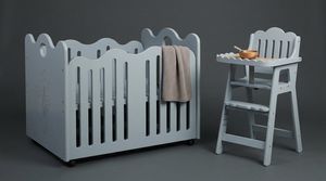 Adjustable Height Wooden Baby Cot European Spruce Timber <b>Light</b> Gray Modern <b>Nursery</b> Furniture Three Depth Levels - Product Image 2