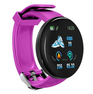 D18 reloj inteligente barato hombres ritmo cardíaco BT smartwatch presión arterial redondo fitness sueño rastreador reloj inteligente mujeres para Android ios - Product Image 2