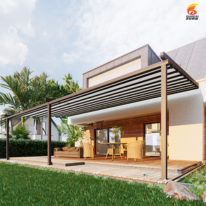 Pergola de jardin électrique rétractable automatique en aluminium, toit pliable, imperméable, cadre thermolaqué, idéale pour les terrasses - Product Image 1