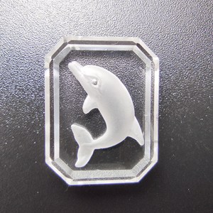 Lucency Gemstone Natural Quartz Sea Theme Dophin Rectangle Internal Carved Stone Loose Gemstone For Souvenir - Product Image 1