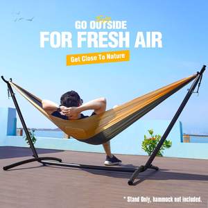 <span class=keywords><strong>Support</strong></span> de <span class=keywords><strong>hamac</strong></span> en acier moderne réglable en fer forgé Wirecutter, pour l'extérieur, 9 pieds, capacité de 450 livres - Product Image 6