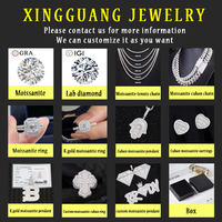 Pendentif Croix en Moissanite D VVS Certifiée GRA, Bijoux en Argent S925 Sertis de Moissanites 2mm/3mm/4mm/5mm pour Hommes et Femmes