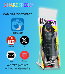 Miroir photomaton magique, miroir photo selfie avec imprimante et logiciel pour mariage et événements - Product Image 4